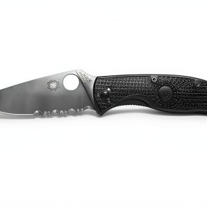 Spyderco Folding Hunting Knife Black Oxide 8Cr13-0