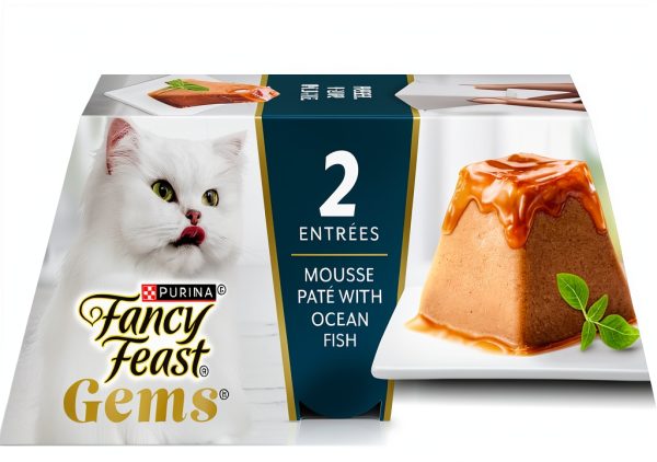 Purina Fancy Feast Gems Pate Mousse Wet Cat Food Ocean Fish 4 oz Pack-0