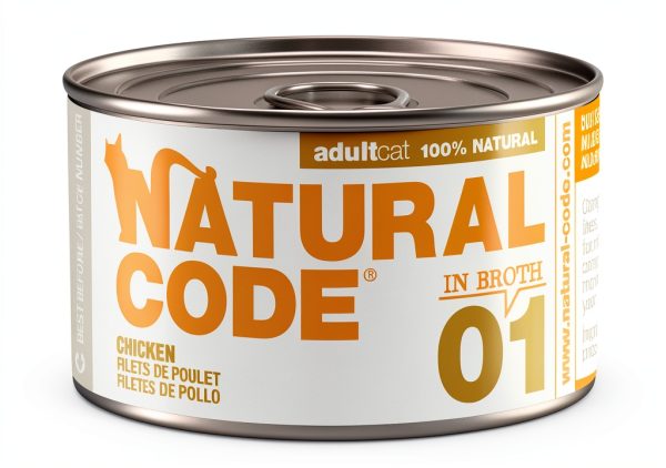 Natural Code Wet Cat Food High Protein Chicken Broth 3 oz Pack of 24-0