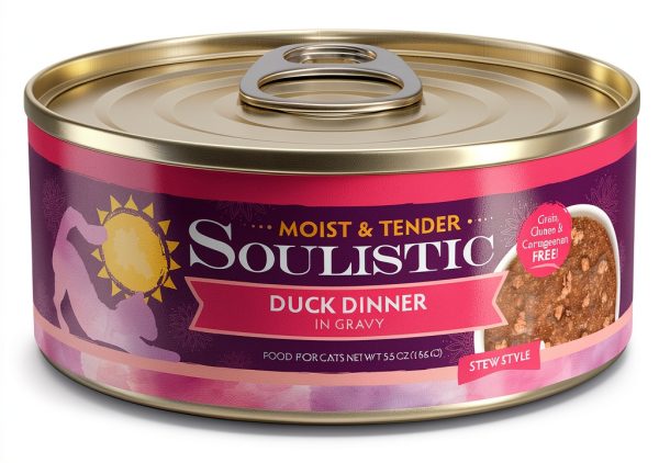 Soulistic Duck Dinner in Gravy 5.5oz Can Pack of 8 by Weruva Topping-0