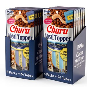 INABA Churu Meal Topper for Cats 0.5 Ounce Tube 2 Flavor Variety Pack-0