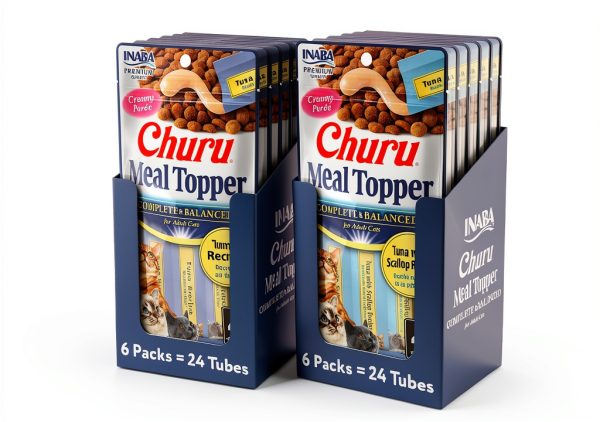INABA Churu Meal Topper for Cats 0.5 Ounce Tube 2 Flavor Variety Pack-0